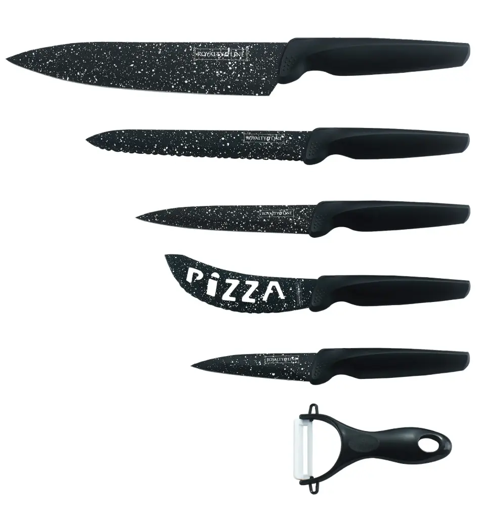 Royalty Line RL-MB5N Set de couteaux avec revêtement marbre 6pcs