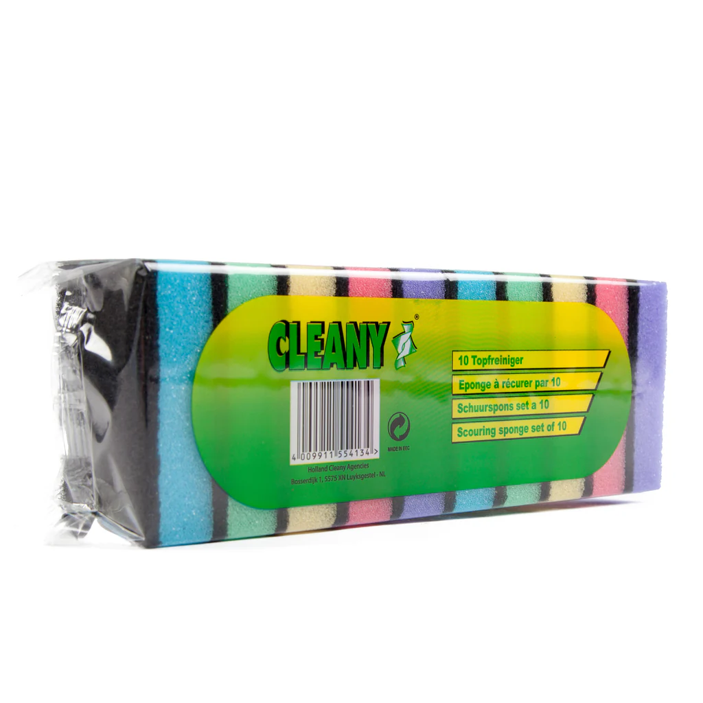 Cleany Éponges à récurer Multicolore 10 Pièces