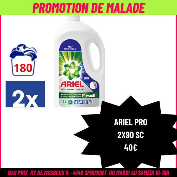 ARIEL Liquide 2 x 4500 ML Original Clean&Fresh Professional - 2 x 90sc