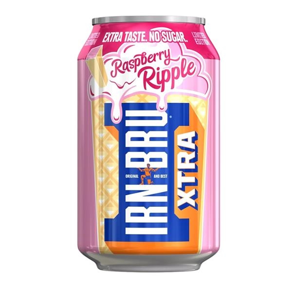 DESTOCKAGE Irn-Bru Xtra Framboise Ripple 330 ml x 24 pc DLC 30/11/24