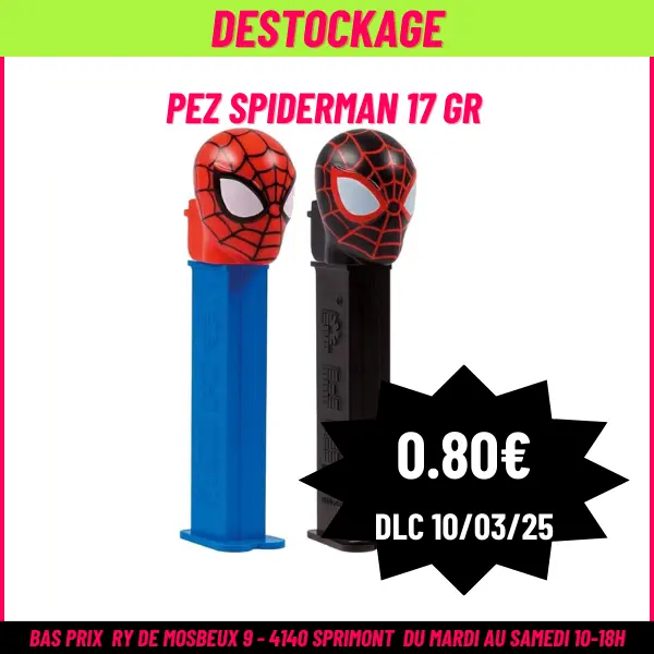 DESTOCKAGE Pez Spiderman 17 gr 10-03-2025