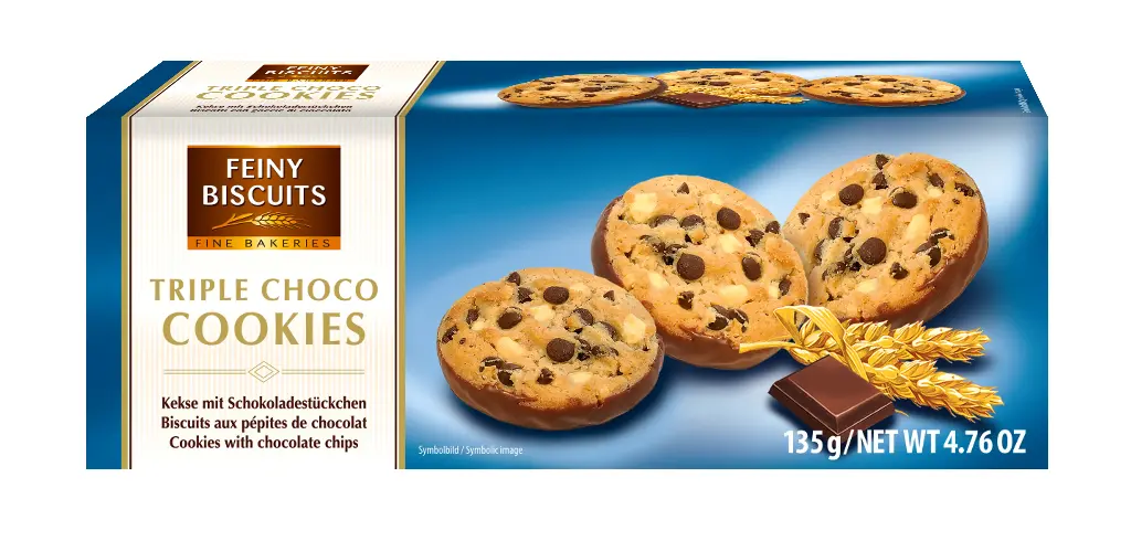 Triple Choco Cookies Biscuits Aux Pépites De Chocolat 135g