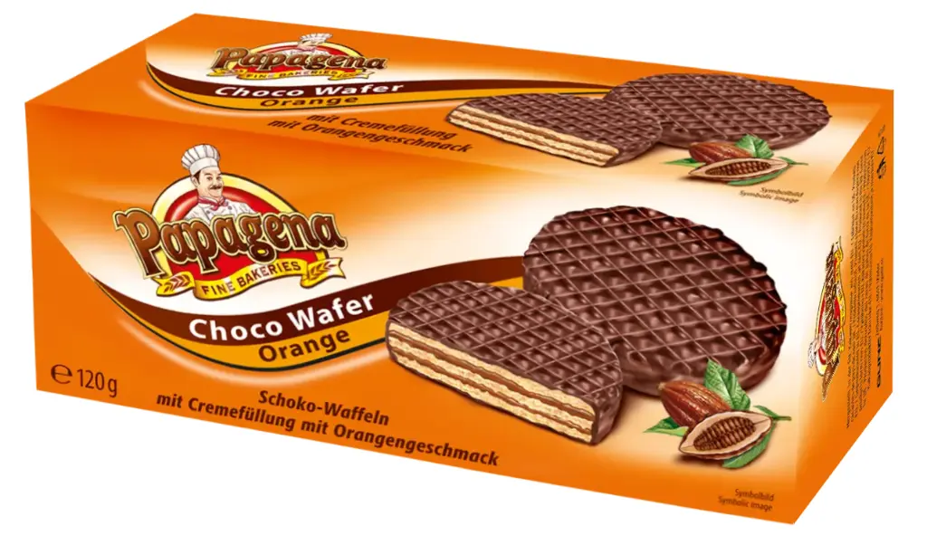 Gaufres Fourées De Crème Goût Noisette Enrobées De Chocolat 120g