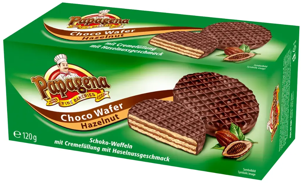 Gaufres Fourrées De Crème Goût Noisette Enrobées De Chocolat 120g