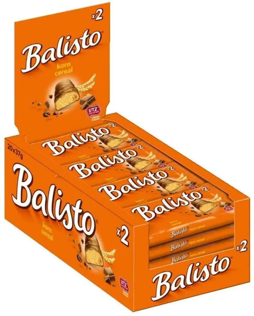Carton Balisto Barre De Biscuit Cereal Mix 20 Pièces De 37 Gr