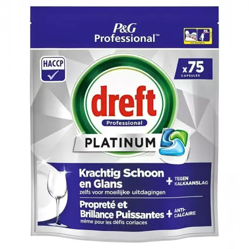 Dref Vaisselle Caps Professional Platium+ Citron - 75 Caps