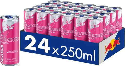 Tray Red Bull Energy Drink The Summer Edition White Peach 25CL 24 Canettes