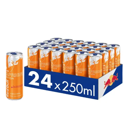 Tray Red Bull Orange Abricot Fraise Energy Drink 25CL 24 Canettes