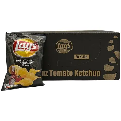 Carton Lay's Chips Saveur Ketchup 20 Pièces De 40Gr 