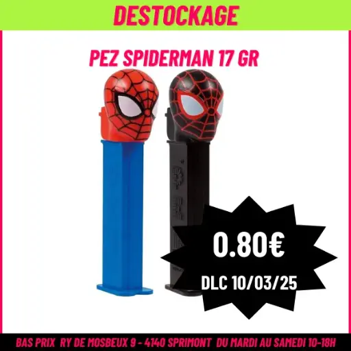DESTOCKAGE Pez Spiderman 17 gr 10-03-2025