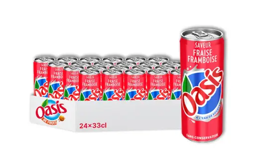 Tray Oasis Fraise Framboise 33CL 24 Canettes